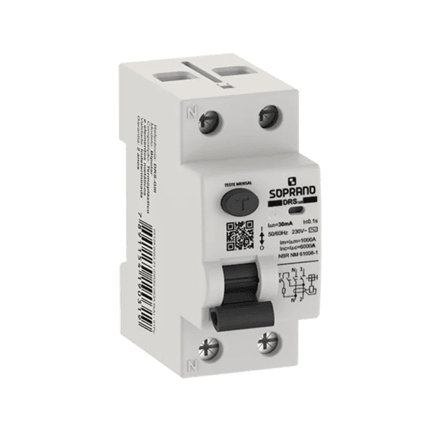 DR - Interruptor Diferencial Residual DRS-GIII 6kA Bipolar 25A – Soprano