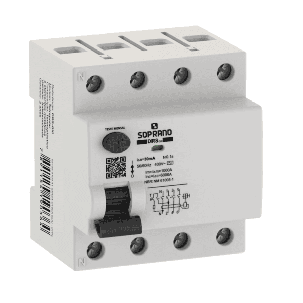 DR - Interruptor Diferencial Residual DRS-GIII 6kA Tetrapolar 100A – Soprano