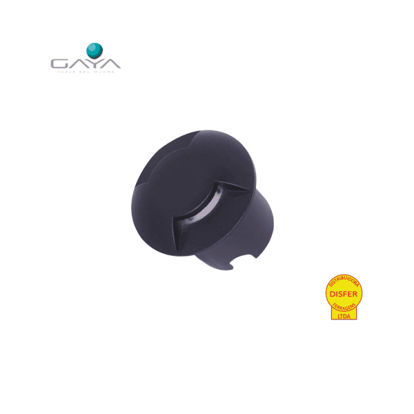 Embutido de Solo Balizador Trevo Facho Duplo 1W 3000K 70lm IP67 Preto - Gaya