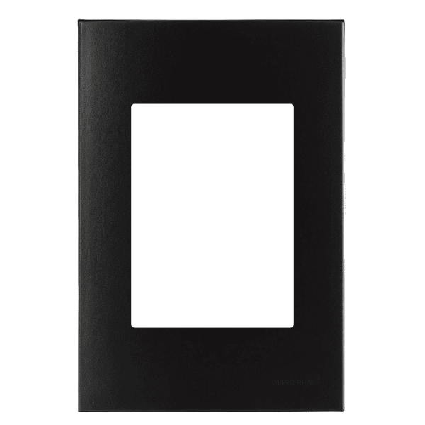 Placa 4x2 3 Postos com Suporte Ebony – Linha Clean – MarGirius
