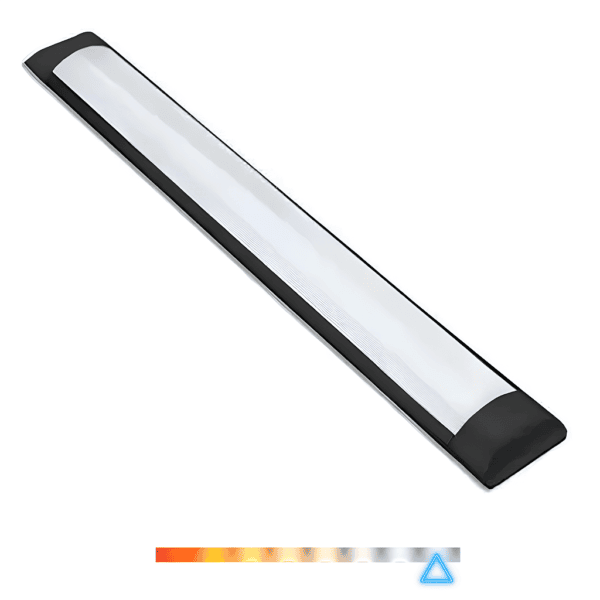 Luminária LED Sobrepor Slim ECO 120cm 36W 3240lm 6500K Bivolt Preta - Embu LED