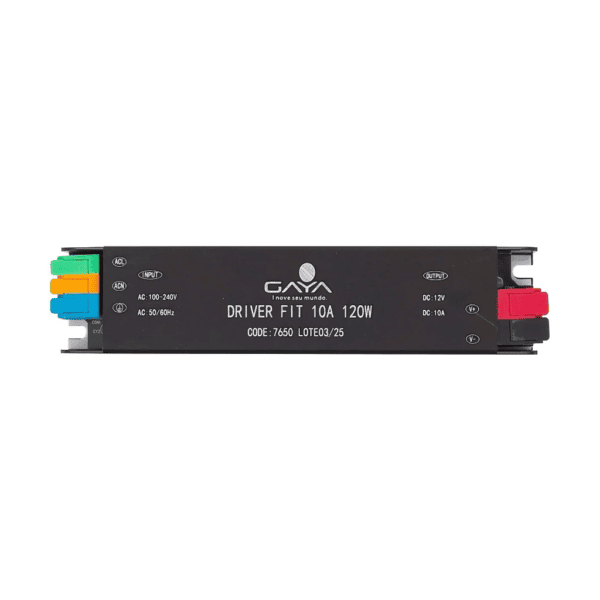 Fonte para Fita LED Driver FIT 10A 120W 12V - Gaya