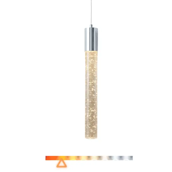 Pendente LED Aston 6W 3000K 35cm Bivolt Cromado – Hevvy
