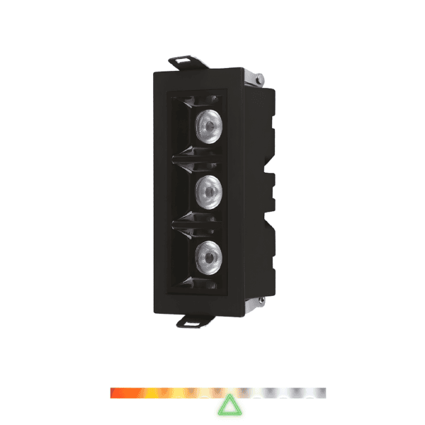 Spot de Embutir Focco Antiofuscante 3 Leds 6W 4000K 480lm Preto - Gaya