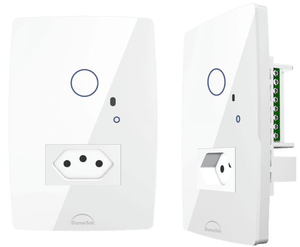 Interruptor Inteligente 1 PAD + 1 Tomada 20A Wifi 4x2 Branco - Dometek