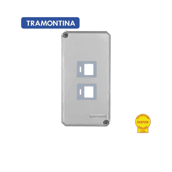 Tampa 2 Postos RJ45 de Alumínio para Condulete 1" – Tramontina