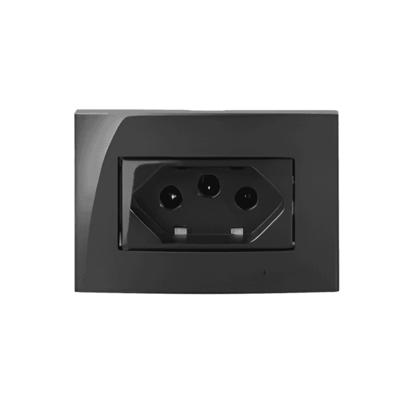 Tomada para Móveis 2P+T 10A Preto Ebony – Linha Sleek -  Margirius