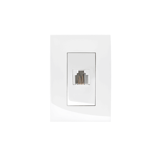 Tomada RJ11 para Móveis - Branca – Linha Sleek - Margirius