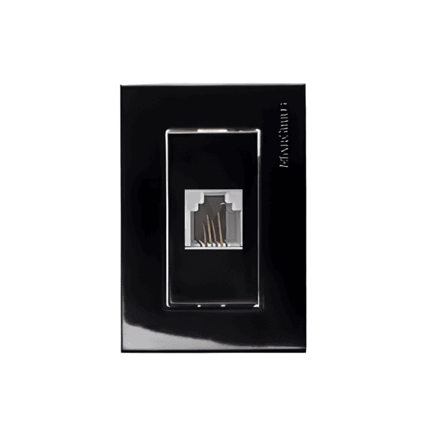 Tomada de Telefone para Móveis RJ11 Preto Ebony – Linha Sleek -  Margirius