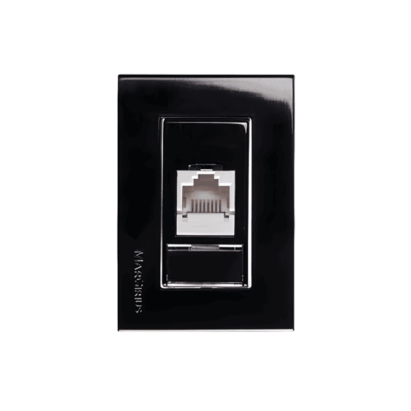 Tomada de Rede para Móveis RJ45 CAT5 Preto Ebony – Linha Sleek -  Margirius