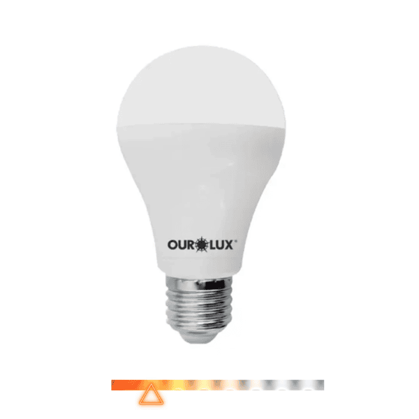 Lâmpada Bulbo LED 9W 3000K Bivolt - Ourolux