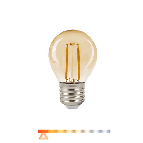 Lâmpada Filamento LED G45 Bulbo Decorativa Retrô 2W 2500K Âmbar 180lm E27 Bivolt - Embuled