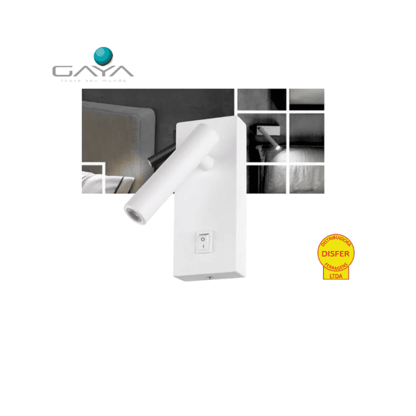 Arandela Direcionável c/ Interruptor Leya 2W 3000K 150lm - Gaya