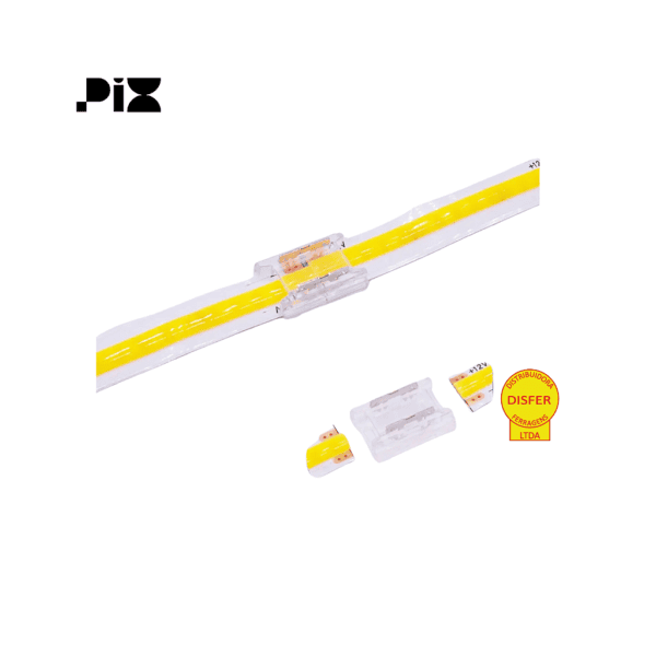 Conector Emenda Reta 180° para Fita LED 8mm - Pix