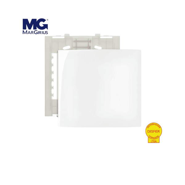 Placa Cega 4x4 + Suporte Linha Sleek Branca - Margirius