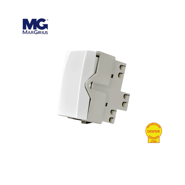 Interruptor Simples Branco - Linha Sleek - Margirius