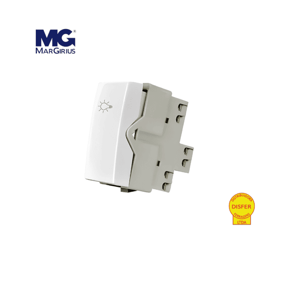 Interruptor Pulsador para Minuteria Branco - Linha Sleek - Margirius
