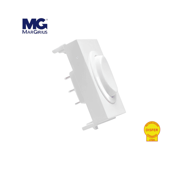 Módulo Interruptor Pulsador para Equipamentos 3 Posições (Liga-Desliga-Liga) Branco - Linha Sleek - Margirius