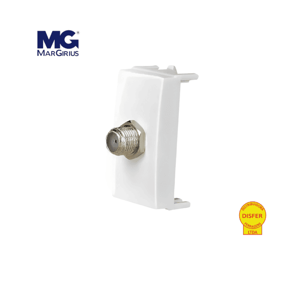 Tomada TV Coaxial Linha Sleek Branca - Margirius