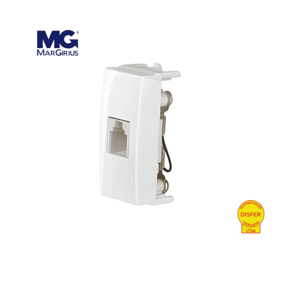 Tomada RJ11 Linha Sleek Branca - Margirius