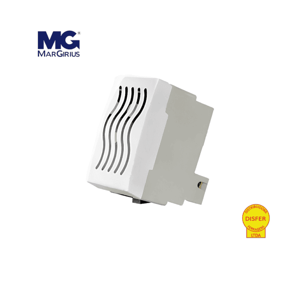 Campainha Cigarra 220V Branco - Linha Sleek - Margirius