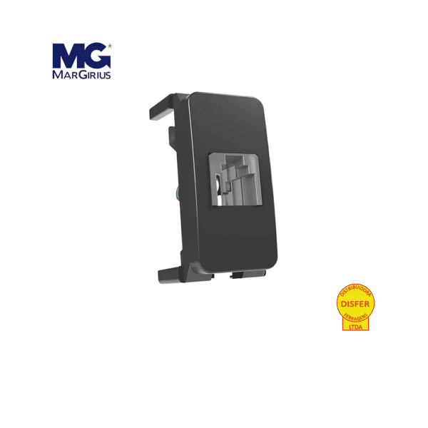 Módulo Tomada RJ11 Linha B3 Preto - Margirius