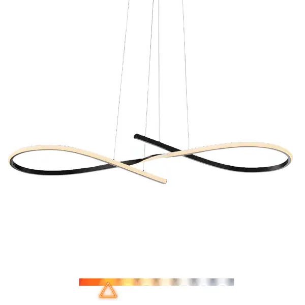 Pendente LED Horizon Infinite Black 40W Luz Quente 3000K 3200lm - Hevvy