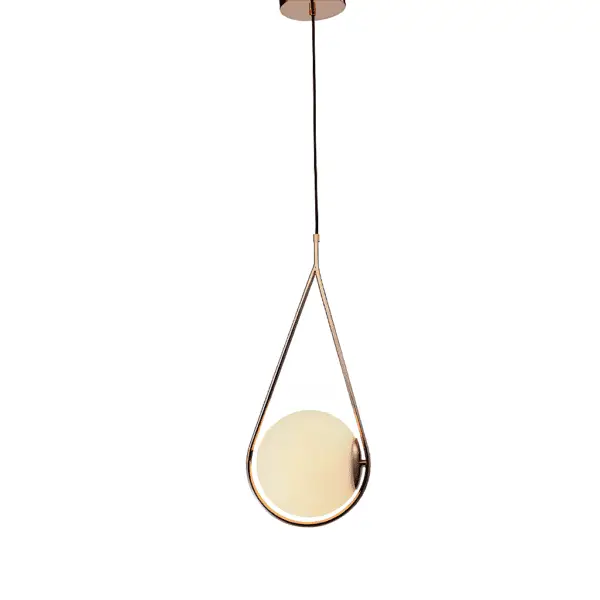 Pendente La Ville Ø22x50cm Vidro e Metal Fosco e Cobre - Hevvy SL-5864/H1
