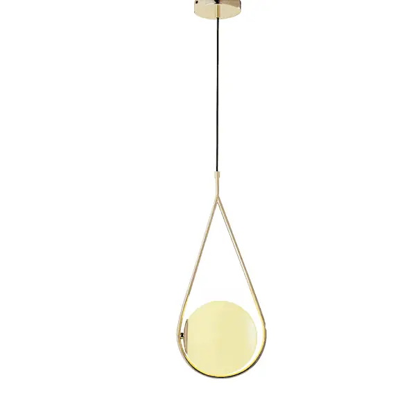 Pendente La Ville Ø22x50cm Vidro e Metal Fosco e Dourado - Hevvy SL-5864/H1