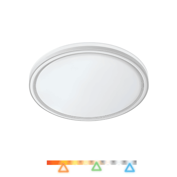Plafon LED Genova 37cm 31w 2015lm Multitemperatura Bivolt Cinza - Hevvy