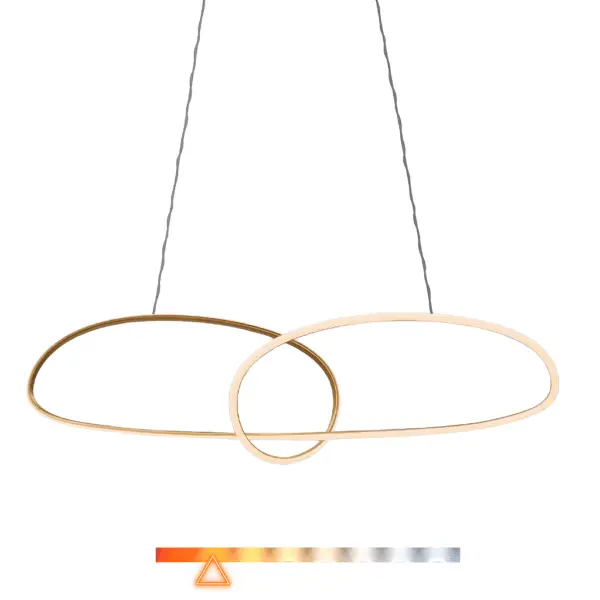 Pendente LED Horizon Wings 32W Luz Amarela 3000K 1760lm Gold- Hevvy PZ-949
