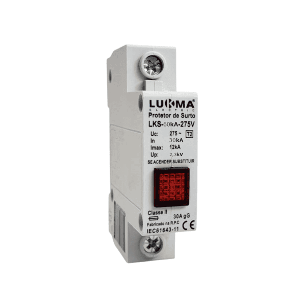 Protetor de Surto (DPS) 12,5/60kA Classe 1 e 2 – Lukma