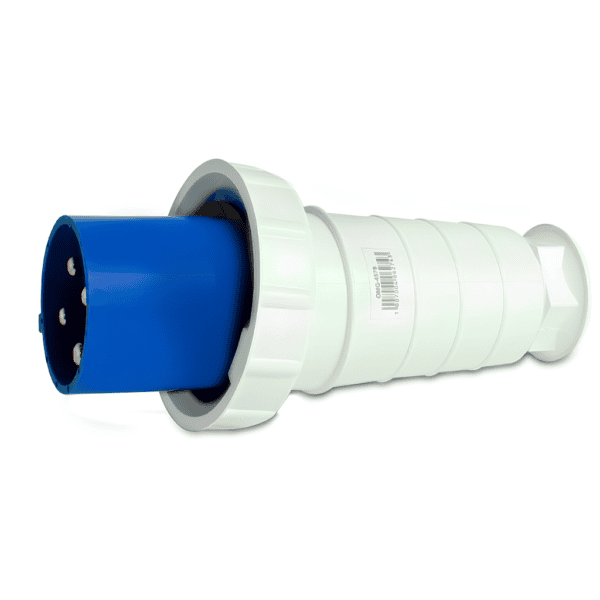 Plugue Industrial 63A 3P+T 220V Azul IP67 – Elitek