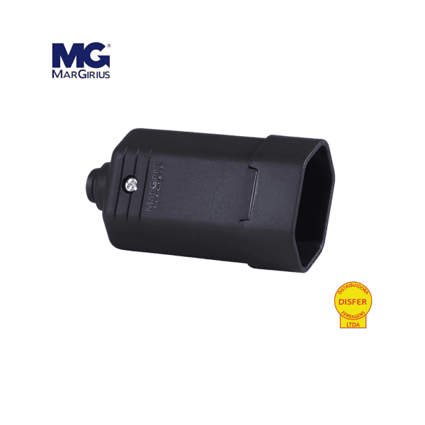 Plugue Fêmea 2P+T 10A Preto - Margirius