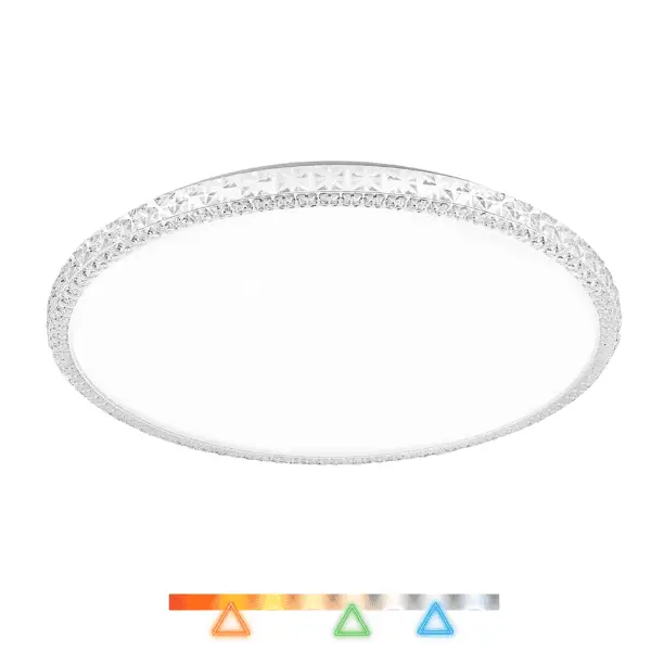 Plafon LED Fiann 49cm 48w 3840lm Multitemperatura Luz Amarela/Neutro/Branco Redondo - Branco - Hevvy LY-8207AL