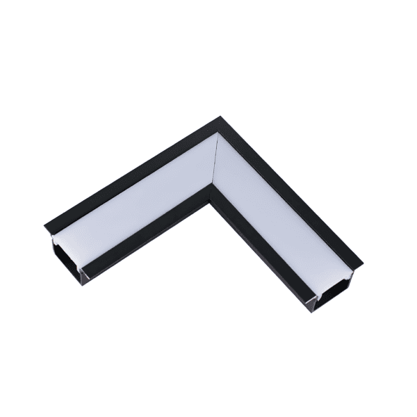Junção de Teto/Teto para Perfil de Embutir Garbo - Preto – Usina Design