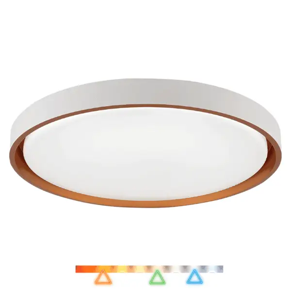 Plafon LED Montana 41cm 24w 1920lm Multitemperatura Luz Amarela/Neutro/Branco -Branco e Dourado - Hevvy LY-8762M