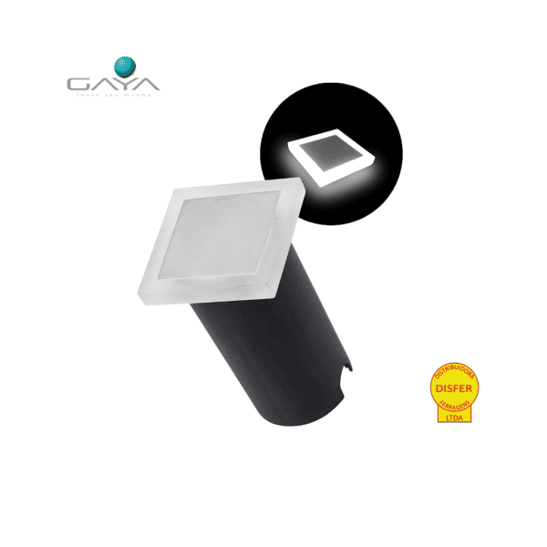 Embutido de Solo Balizador Quadrado 6000K 1W 30lm IP67 - Gaya