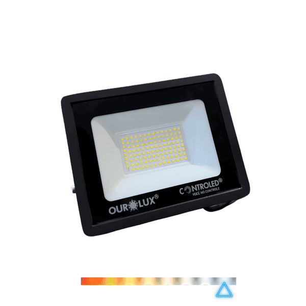 Refletor ControLED 50W com Sensor de Presença + Sensor de Luminosidade 6500K IP65 Bivolt – Ourolux