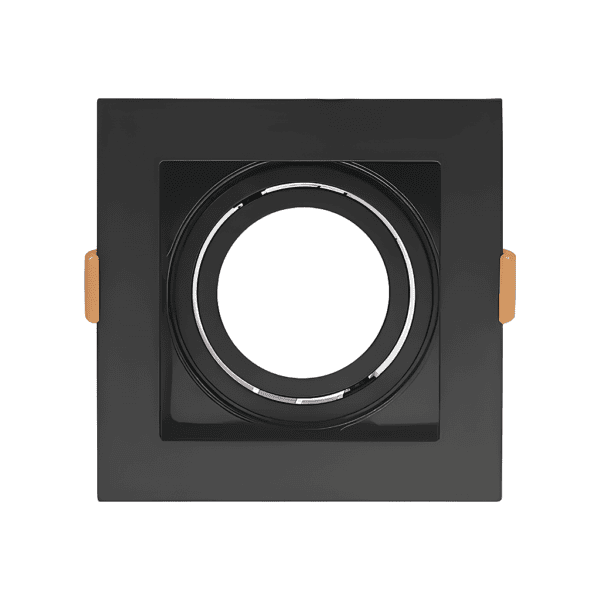 Spot de Embutir Quadrado Face Recuada Direcionável MR16 GU10 – Preto - Pix