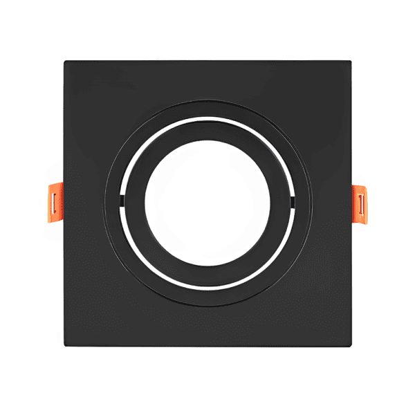 Spot de Embutir Quadrado Face Plana Direcionável MR16 GU10 – Preto - Pix