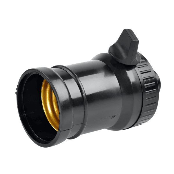 Soquete Termoplástico para Pendente/Varal de Luz E27 C/ Chave Preto - Walma