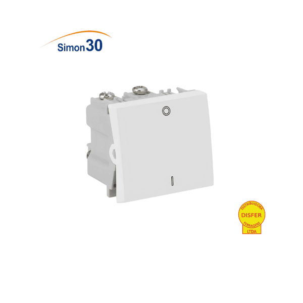 Módulo Interruptor Bipolar Simples Duplo Branco 25A - Linha Simon 30/35