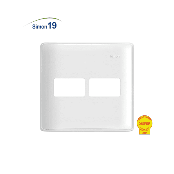 Placa 4x4 1+1 Postos com Suporte - Linha Simon 19/20
