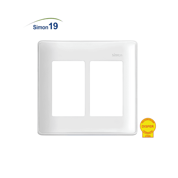 Placa 4x4 3+3 Postos Juntos com Suporte - Linha Simon 19/20