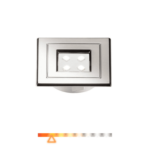 Spot LED para Móveis Marcenaria 1W 90lm 3000K Bivolt Cromado Quadrado - Pix