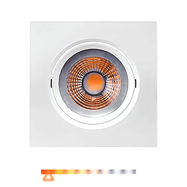 Spot LED Quadrado de Embutir PAR20 7W 2700K 600lm Bivolt Direcionável - Brilia