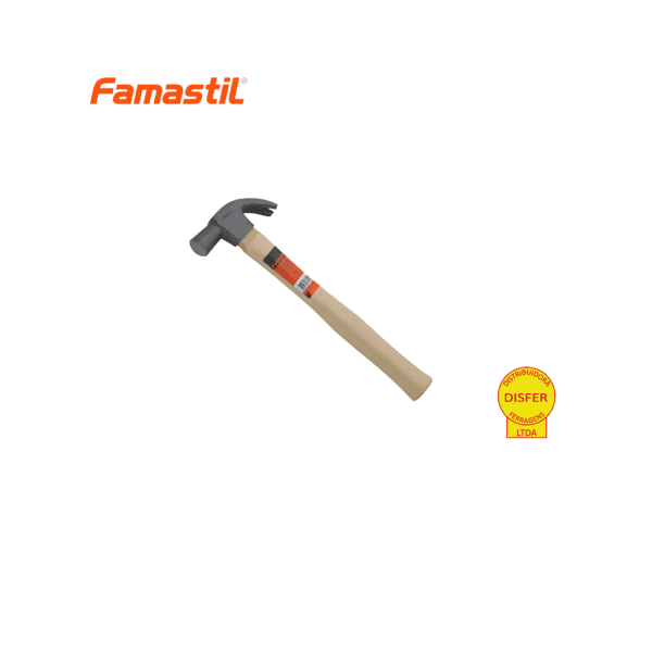 Martelo de Unha 27mm Tamboreado Cabo Madeira - Famastil