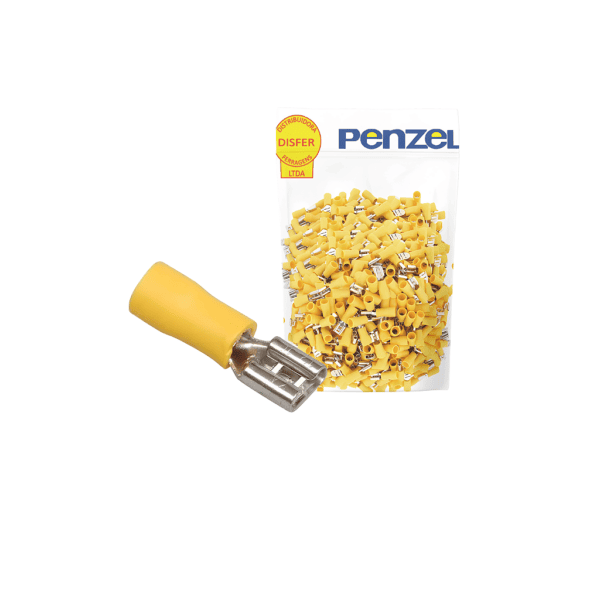 Terminal Pré-Isolado Fêmea Amarelo 4-6mm² Pacote com 100 Unidades - Penzel
