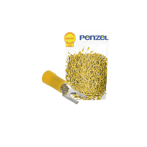 Terminal Pré-Isolado Forquilha Amarelo 4-6mm² Pacote com 100 Unidades - Penzel